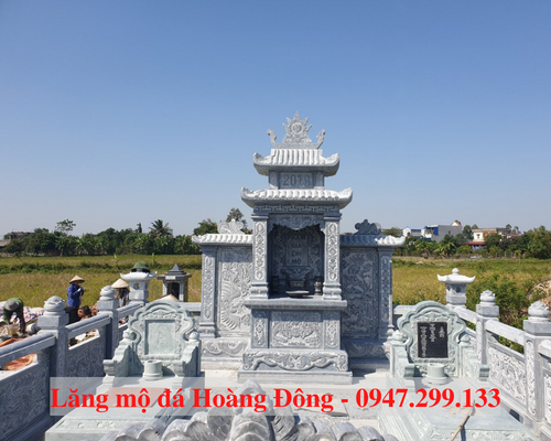 Mẫu lăng mộ đá xanh đen chuẩn phong thùy 