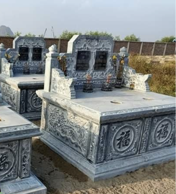 Mẫu mộ không mái chế tác từ đá xanh đen tự nhiên 