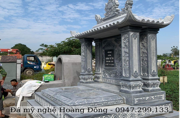 Mẫu mộ tam sơn một mái thiết kế độc đáo chất liệu đá xanh tự nhiên Thanh Hoá 