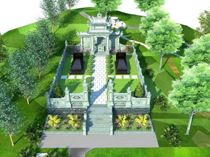 Bản thiết kế khu lăng mộ sang trọng chuẩn phong thủy 